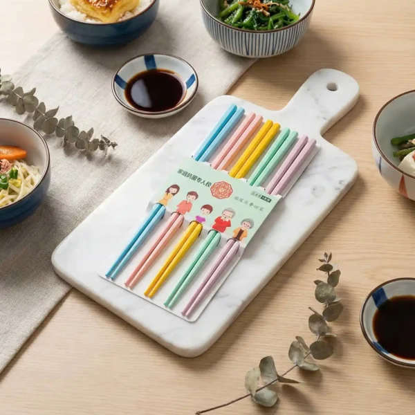 ست چاپستیک رنگی ۵ عددی