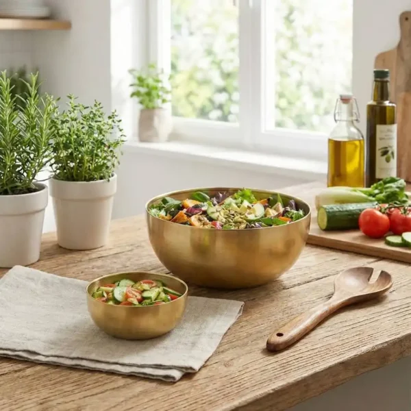 کاسه استیل طلایی